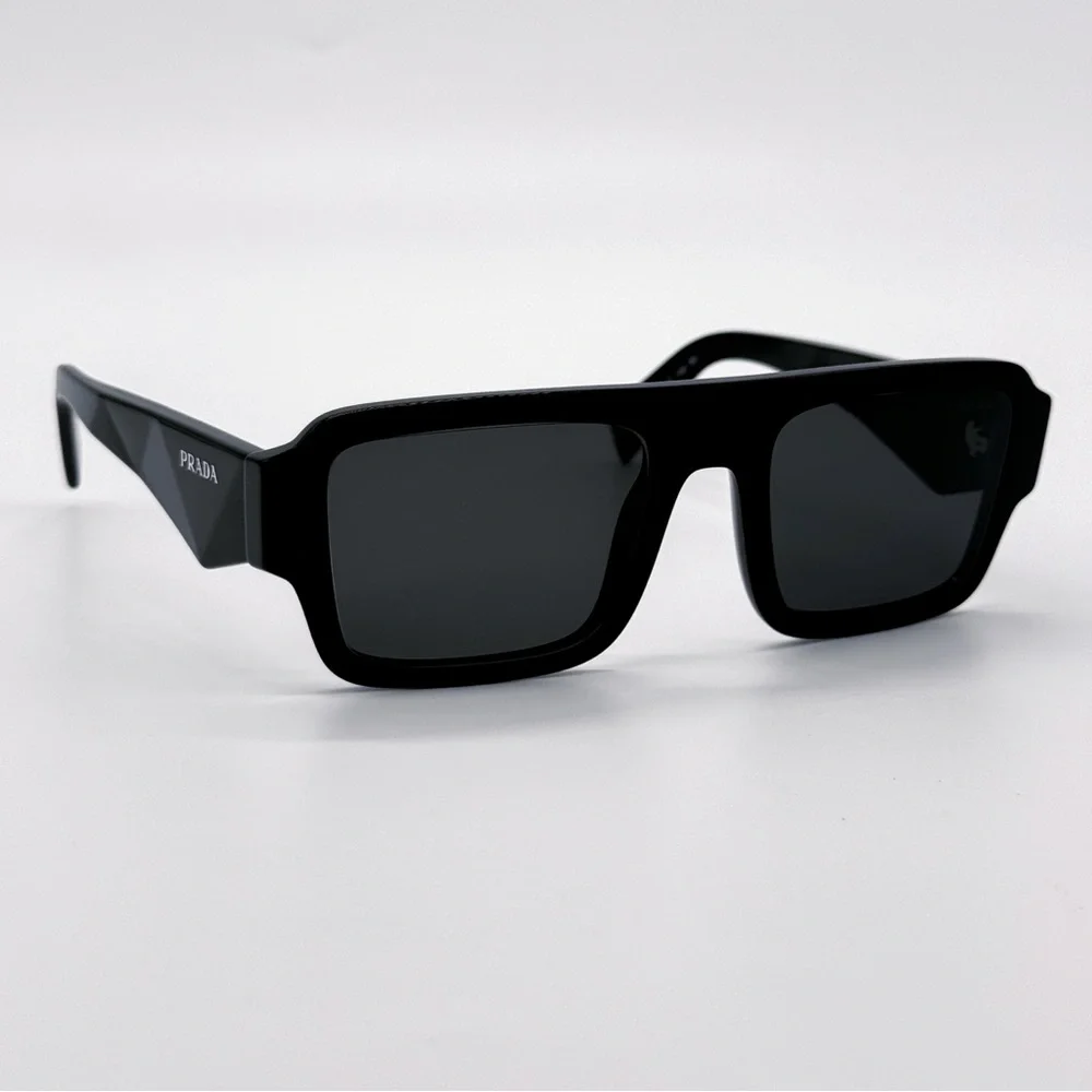 NEW PRADA SPR A05 16K08Z SQUARE BLACK PRA05S 16K08Z UNISEX PRADA SUNGLASSES - Picture 6 of 13